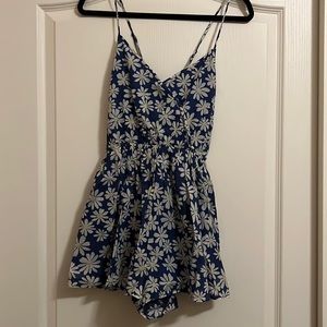 Blue American Eagle Floral Romper Size S